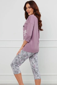 Italian Fashion Ibena r.3/4 sp.3/4 Nocna piżama, wrzos/druk