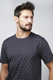 Italian Fashion Ricardo kr.r. kr.sp. Nocna piżama, druk/granat