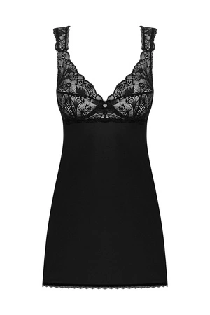 Obsessive Donna Dream babydoll Nocna komplet koszulka + stringi, czarny