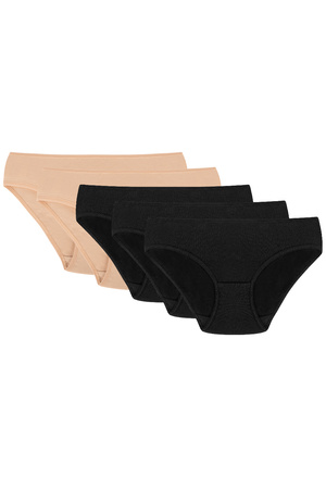 Vivisence 4003 5-pack Majtki figi, be�owy/be�owy/czarny/czarny/czarny