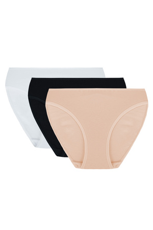 Vivisence 4002 3-pack Majtki figi, bia�y/czarny/be�owy