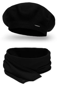 Vivisence 7005Kmpl Komplet beret+szalik, czarny