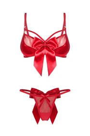 Obsessive Gifty Red 2-pcs set Nocna komplet biustonosz + stringi, red