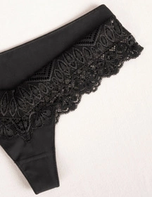 Wol-Bar Sirtaka 3-pak Majtki szorto-stringi, czarny