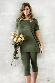 Italian Fashion Natura kr.r. sp.3/4 Nocna piżama, khaki