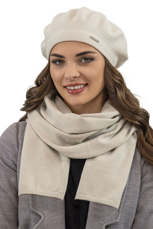 Vivisence 7005Kmpl Komplet beret+szalik, be�owy