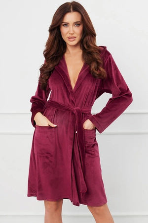Italian Fashion Akara dł.r. Nocna szlafrok, bordo