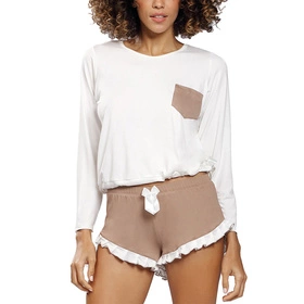 Dkaren Ronnie Nocna komplet koszulka + szorty, cappucino