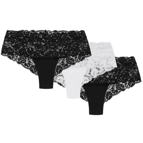 Wol-Bar Nova 3-pak Majtki szorty, czarny-czarny-biały