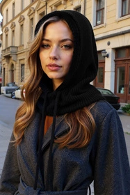 Vivisence 70111 Nakrycie głowy kaptur, czarny