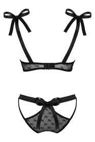 Obsessive Obsessivia set Nocna komplet biustonosz + figi, czarny
