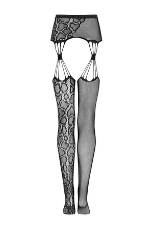 Obsessive S821 stockings Wyrób pończoszniczy pończochy z pasem, czarny