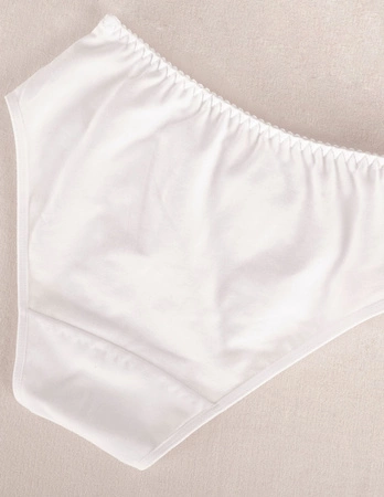 Wol-Bar Eco-Ga Majtki wysokie figi, biały