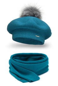 Vivisence 7035Kmpl Komplet beret+szalik, turkus