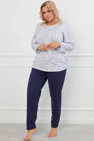 Italian Fashion Jovita dłr. dł.sp Nocna piżama, druk/granat