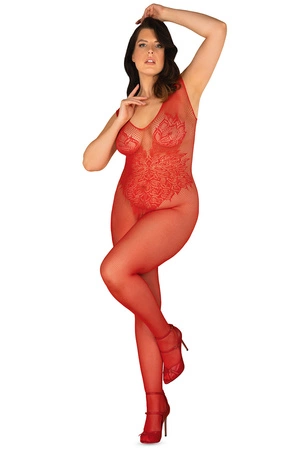 Obsessive Bodystocking N112 Body bodystocking, czerwony
