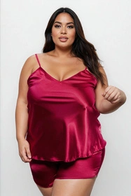 Dkaren Karen Nocna komplet top + szorty, bordo