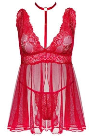 Beauty Night Milana babydoll BN6759 Nocna koszulka, cherry