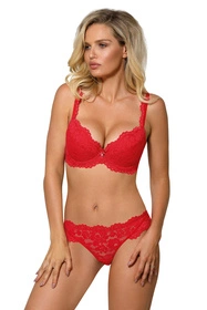 Róża Newia Biustonosz push-up, czerwony
