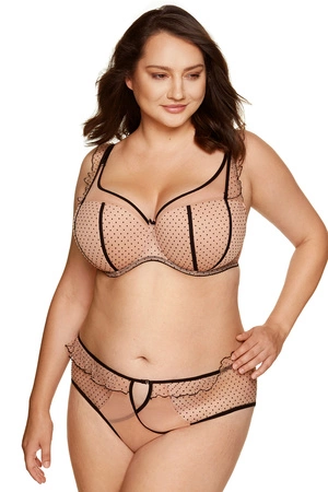 Gorteks Clio/B4 Biustonosz usztywniany, beżowo-czarny