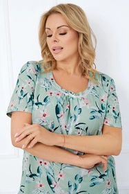 Italian Fashion Alwea kr.r. Nocna koszula, druk/c.zielony