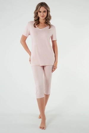 Italian Fashion Puntini kr.r. sp.3/4 Nocna piżama, druk/pudrowy róż
