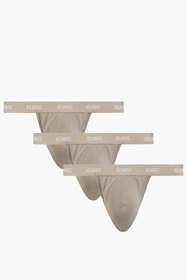 Atlantic 3BMP-1572 3-pack Majtki stringi, beżowy