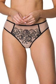 Mat 3804/4 Frances Majtki stringi, beż-czarny