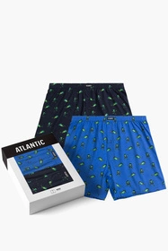 Atlantic 2MBH-006 2-pack Majtki bokserki, granat/niebieski