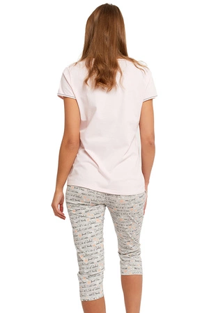 Italian Fashion Karla kr.r. sp.3/4 Nocna piżama, łosoś/druk