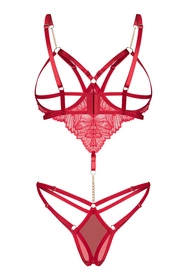 Obsessive Matildea crotchless teddy Body sexy, czerwony