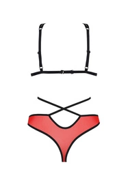 Passion Peonia set Nocna komplet biustonosz + figi, red