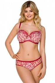 Lupo 2201 Biustonosz miękki, czerwono-beżowy