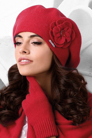Kamea Vicenza Nakrycie g�owy beret, czerwony