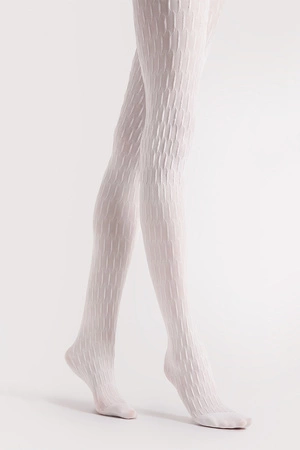 Fiore Stereo 40 DEN G6074 Wyrób pończoszniczy rajstopy, white
