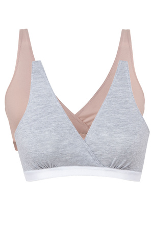 Mitex Lilly 2-pak Biustonosz do karmienia, szary/r�