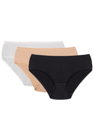 Vivisence 4002 3-pack Majtki figi, bia�y/be�owy/granatowy