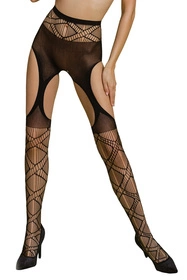 Passion ECO S005 Wyrób pończoszniczy pończochy z pasem, black