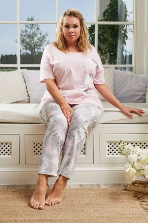 Italian Fashion Dracena kr.r. dł.sp. Nocna piżama, róż/druk