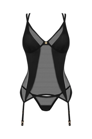 Obsessive Nesari corset Gorset sexy, czarny