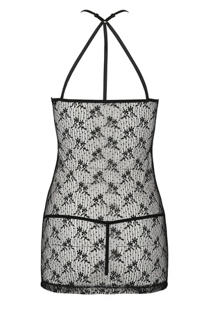 Passion Azalia chemise Nocna komplet koszulka + stringi, black