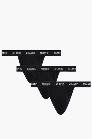 Atlantic 3BMP-1572 3-pack Majtki stringi, czarny
