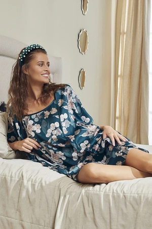 Italian Fashion Scarlet kr.r. Nocna szlafrok, druk/zielony