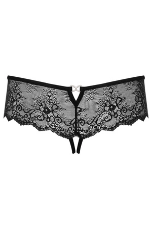 Obsessive Merossa crotchless panties Majtki figi otwarte, czarny