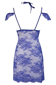 Axami V-9609 Nocna komplet koszulka + stringi, niebieski