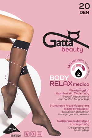 Gatta Relaxmedica 20 DEN Wyrób pończoszniczy podkolanówki, nero