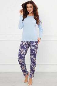 Italian Fashion Pulia dł.r. dł.sp. Nocna piżama, niebieski/druk
