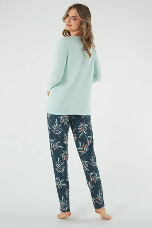 Italian Fashion Julietta dł.r. dł.sp. Nocna piżama, pistacja/druk