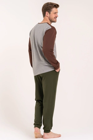 Moraj PDM4600-018 Nocna piżama, patt 1-brown/grey/green