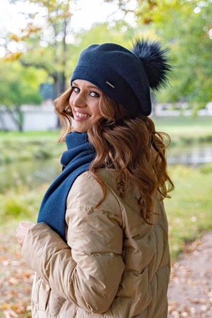 Vivisence 7035 Nakrycie głowy beret, granatowy